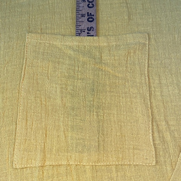 ZANZEA COLLECTION gauze pull over long sleeve chest pockets mustard NWT size 5X - Picture 3 of 10